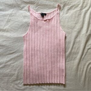 Wild Fabble - Pink Ribbed Knit Tank Top